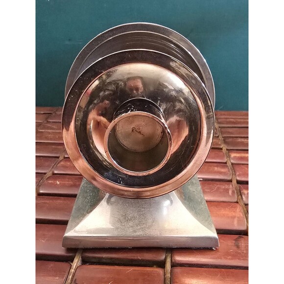 Vintage The Bombay Co. Candle Wall Sconce Silver & Black Art Deco Style 12" High - Picture 4 of 7